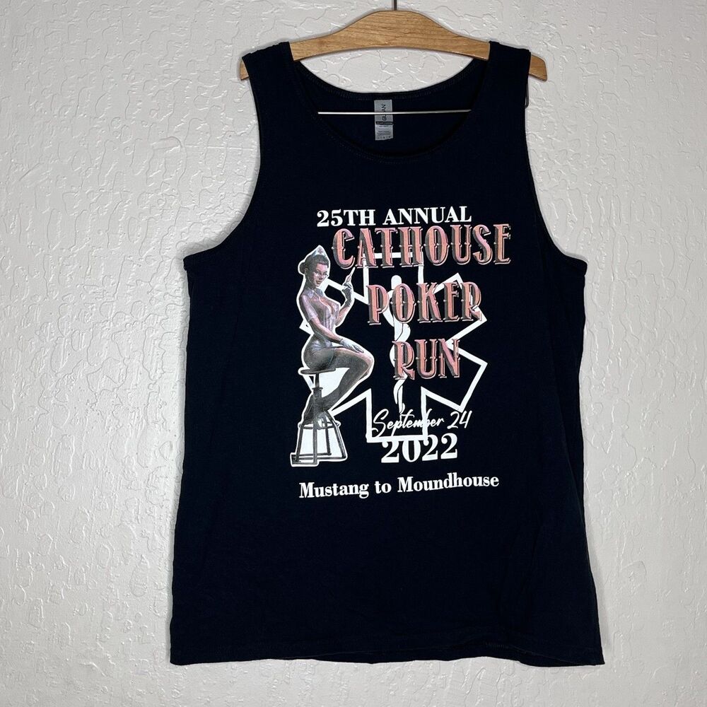 Cathouse Mustang Ranch Moundhouse  Nevada Brothel Poker Tank Top Mens Size L